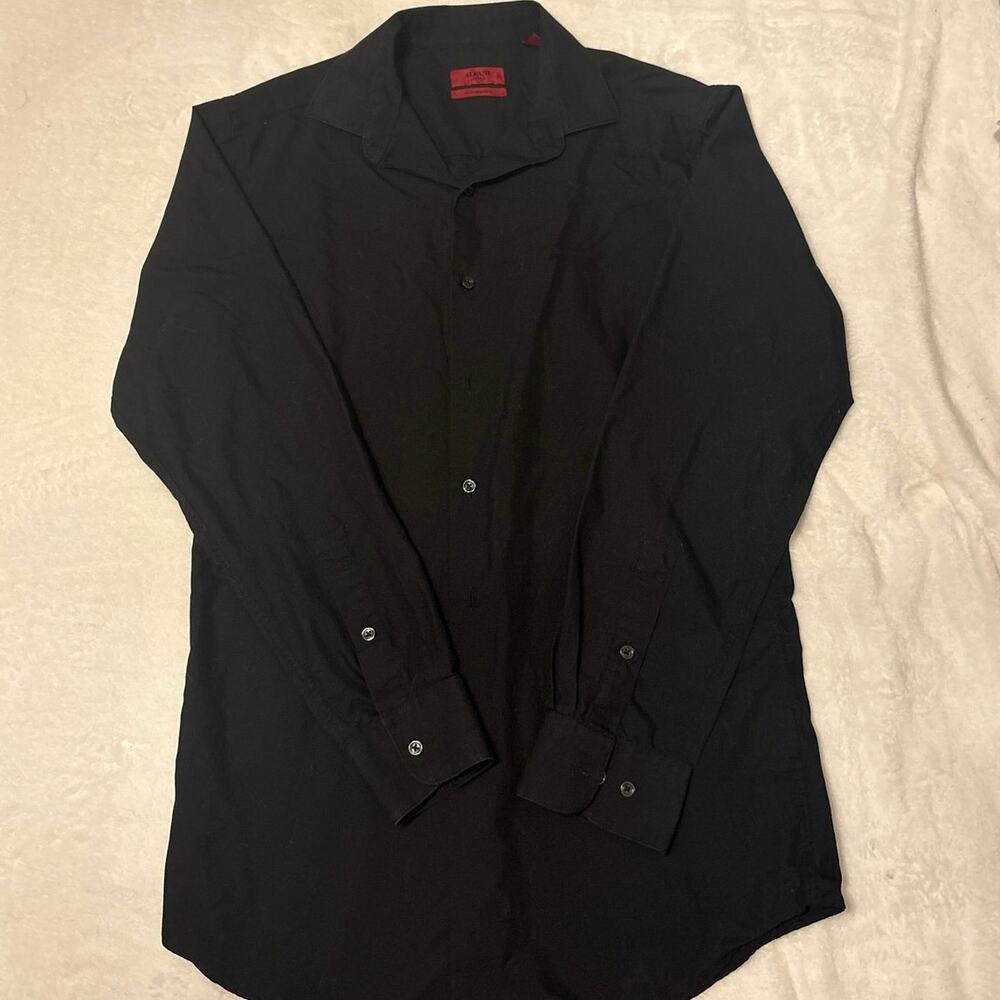 ALFANI fitted performance men’s black dress shirt. Small 14 14 1/2. 32-33